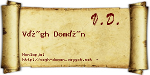 Végh Domán névjegykártya